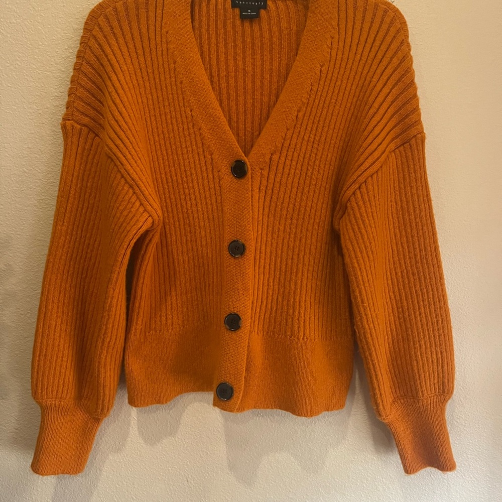 Sanctuary Orange Ribbed Cardigan - Picture 2 of 8